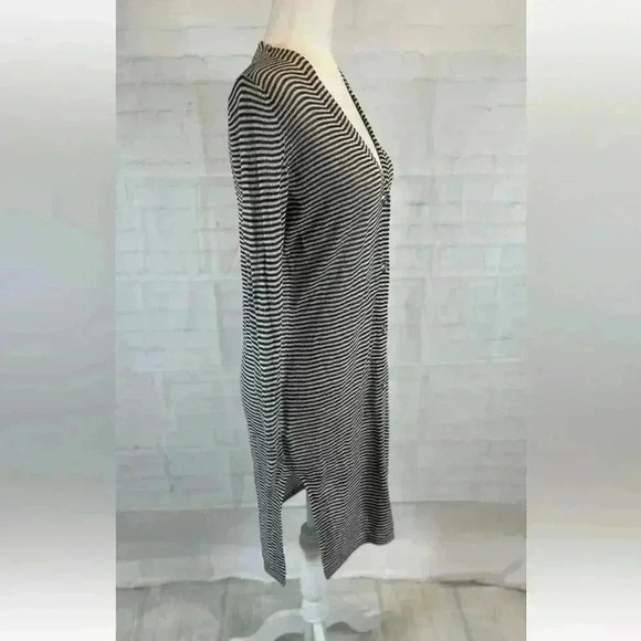 NEW LOFT Maxi Cardigan Women Size M Petite Green Striped Long Sleeve Knit Light - Picture 5 of 16